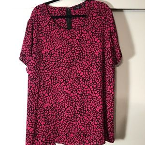 Apt 9 pink & black pebble pattern hi-low blouse